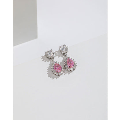 Women's Carbon Diamond Square For Niche Temperament Ice Earrings