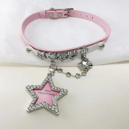 Sweet Cool Hot Punk Leather Female Necklaces