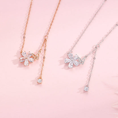 Female Sweet Flowers Clavicle Chain Style Necklaces