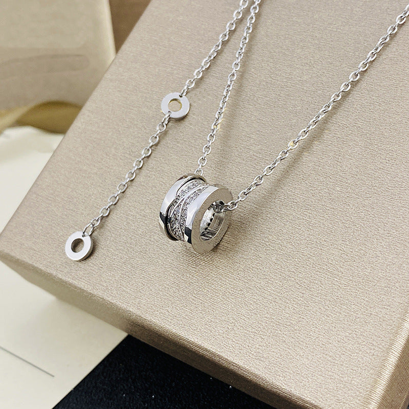 Women's & Men's Ceramic High Version Spring Full Diamond Small Waist Necklaces