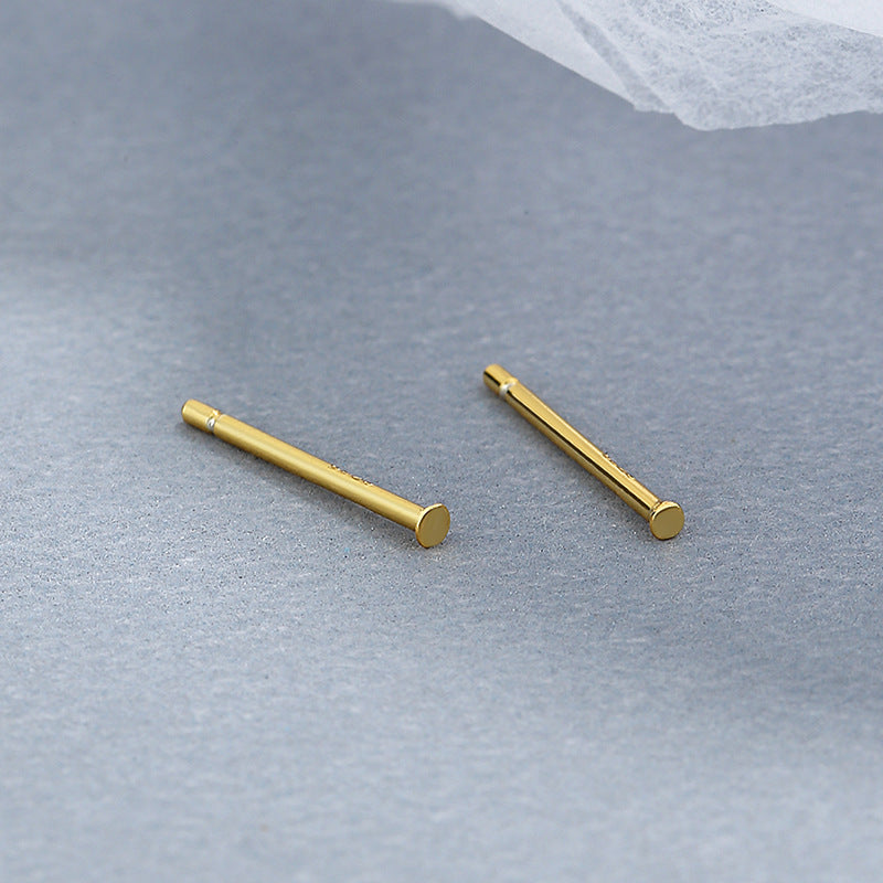 Women's Sier Round Piece Ear Simple Trendy Earrings