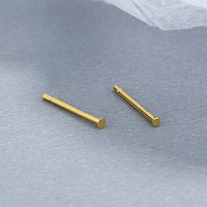 Women's Sier Round Piece Ear Simple Trendy Earrings