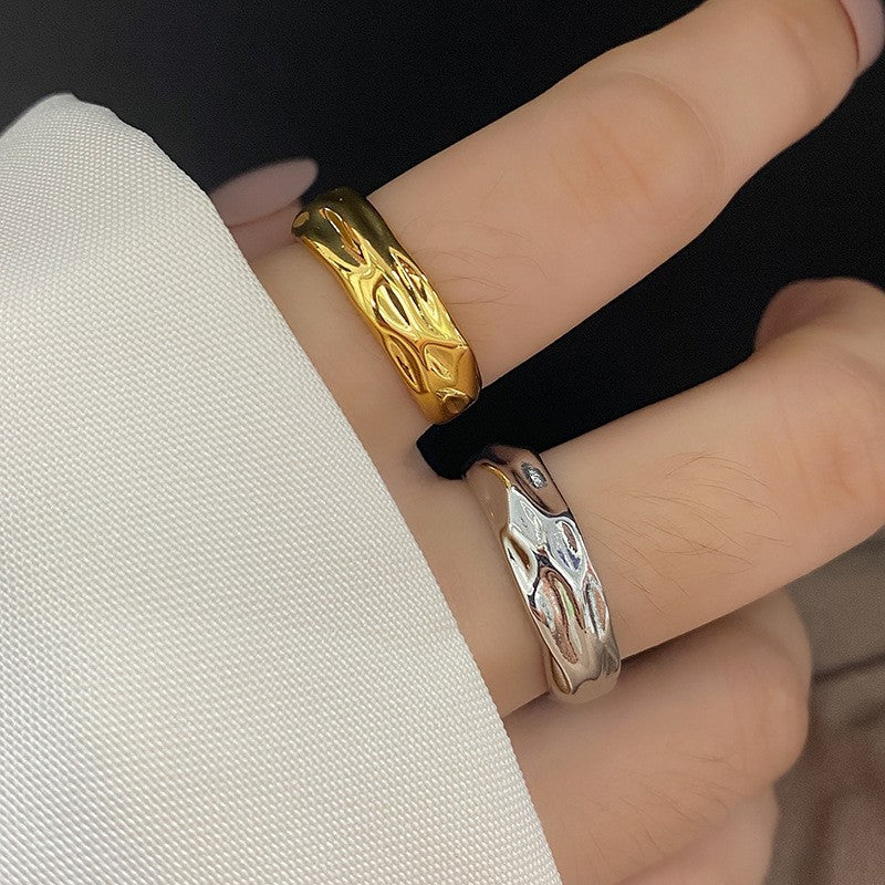 Korean Opening Cold Wind Irregular Concave Convex Rings