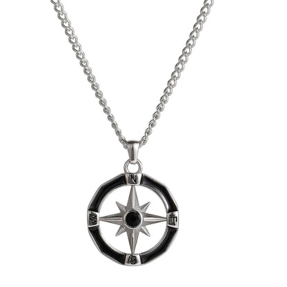 Asterism Compass Fashion Boys Simple High-grade Titanium Necklaces