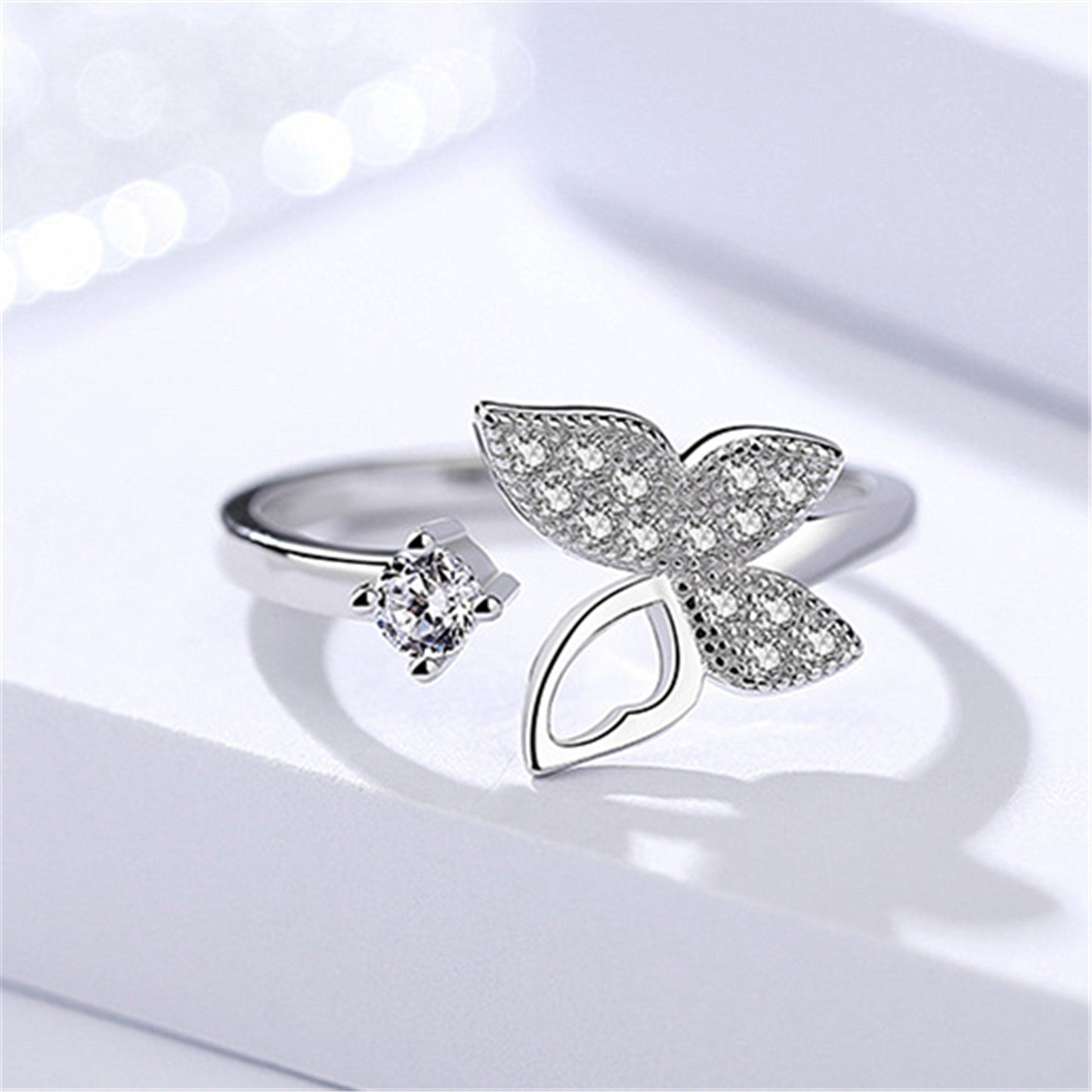 Women's Korean Simple Temperament Fairy Butterfly Open-end Rings