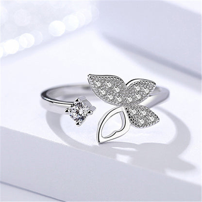 Women's Korean Simple Temperament Fairy Butterfly Open-end Rings