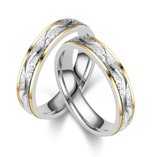 Popular Titanium Steel Couple Female Colorfast Korean Simple Rings