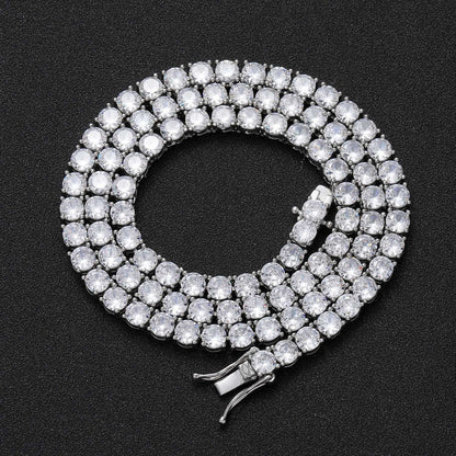 Men's Hip Hop Tennis Chain Single Row Necklaces