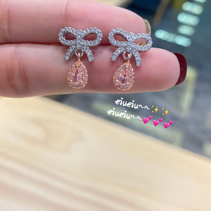 Women's Bowknot Diamond Ornament Light Luxury Cold Earrings