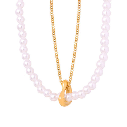 Women's Light Luxury High-grade Retro Titanium Steel Gold-plated Necklaces