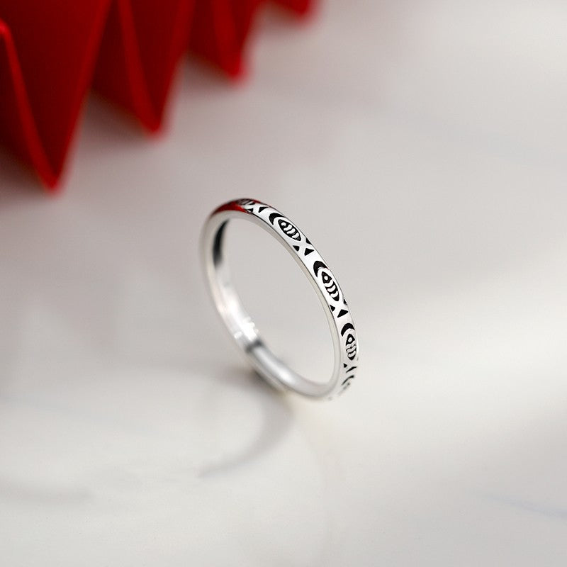 Sier-plated Index Finger Simple Female Niche Over Little Rings