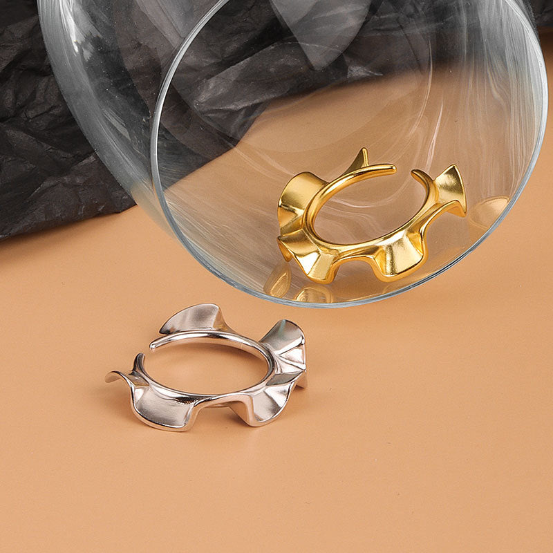 Style Niche Design Minimalist Versatile Irregular Wave Rings