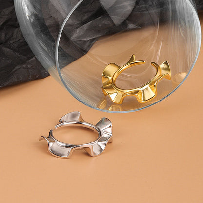 Style Niche Design Minimalist Versatile Irregular Wave Rings