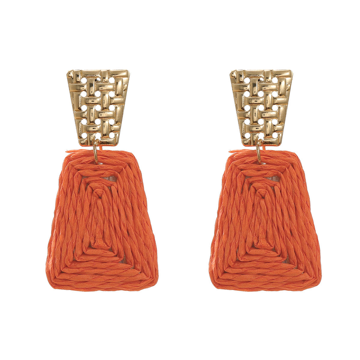Women's Raffia Fashionable Trapezoidal Alloy Party Earrings