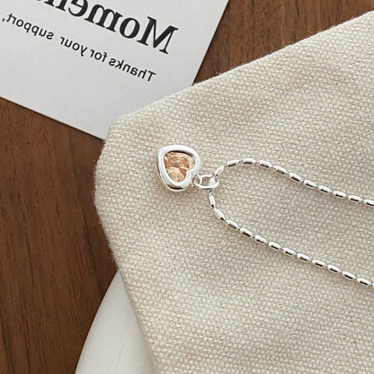 Heart-shaped Zircon Metal Female Simple Personalized Temperament Necklaces