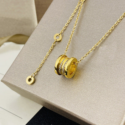 Women's & Men's Ceramic High Version Spring Full Diamond Small Waist Necklaces