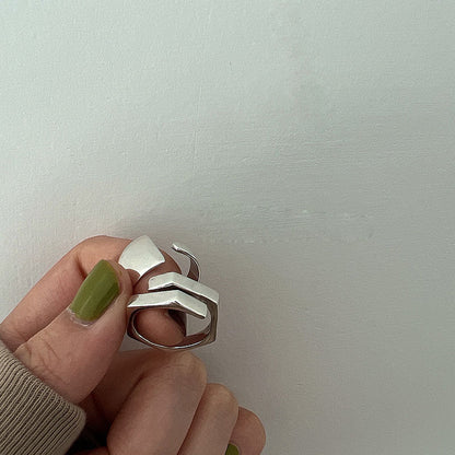 Sier Plated Female Niche Design Glossy Cross Rings