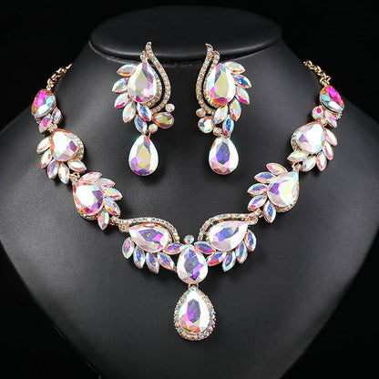 Women's Multicolor Gemstone Suit Fashion Bridal Banquet Necklaces