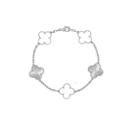 Red Agate Clover Female Pork Belly White Shell Bracelets