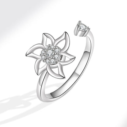 Little Windmill Decompression Style Design Niche Index Finger Rings