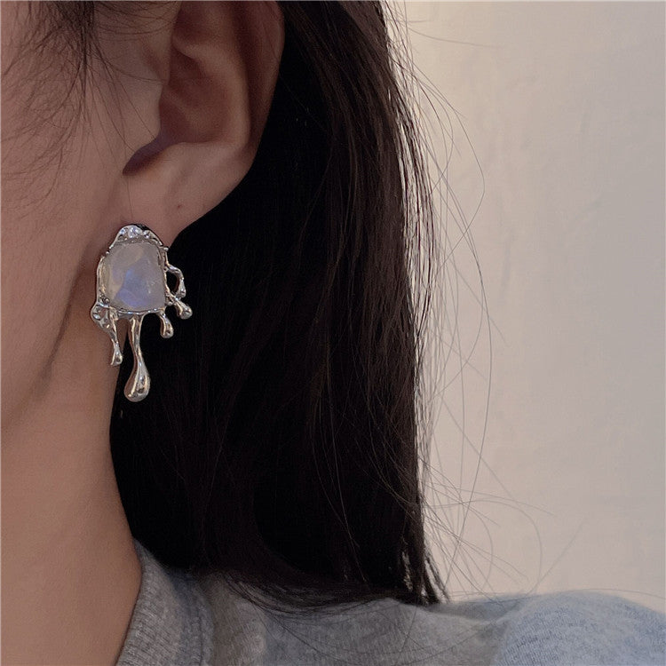 Women's Irregular Geometric Lava Sweet Cool Niche Design Unique Earrings