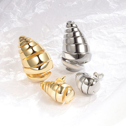 Women's Spiral Pattern Shaped Water Drop Ear Fashion Earrings