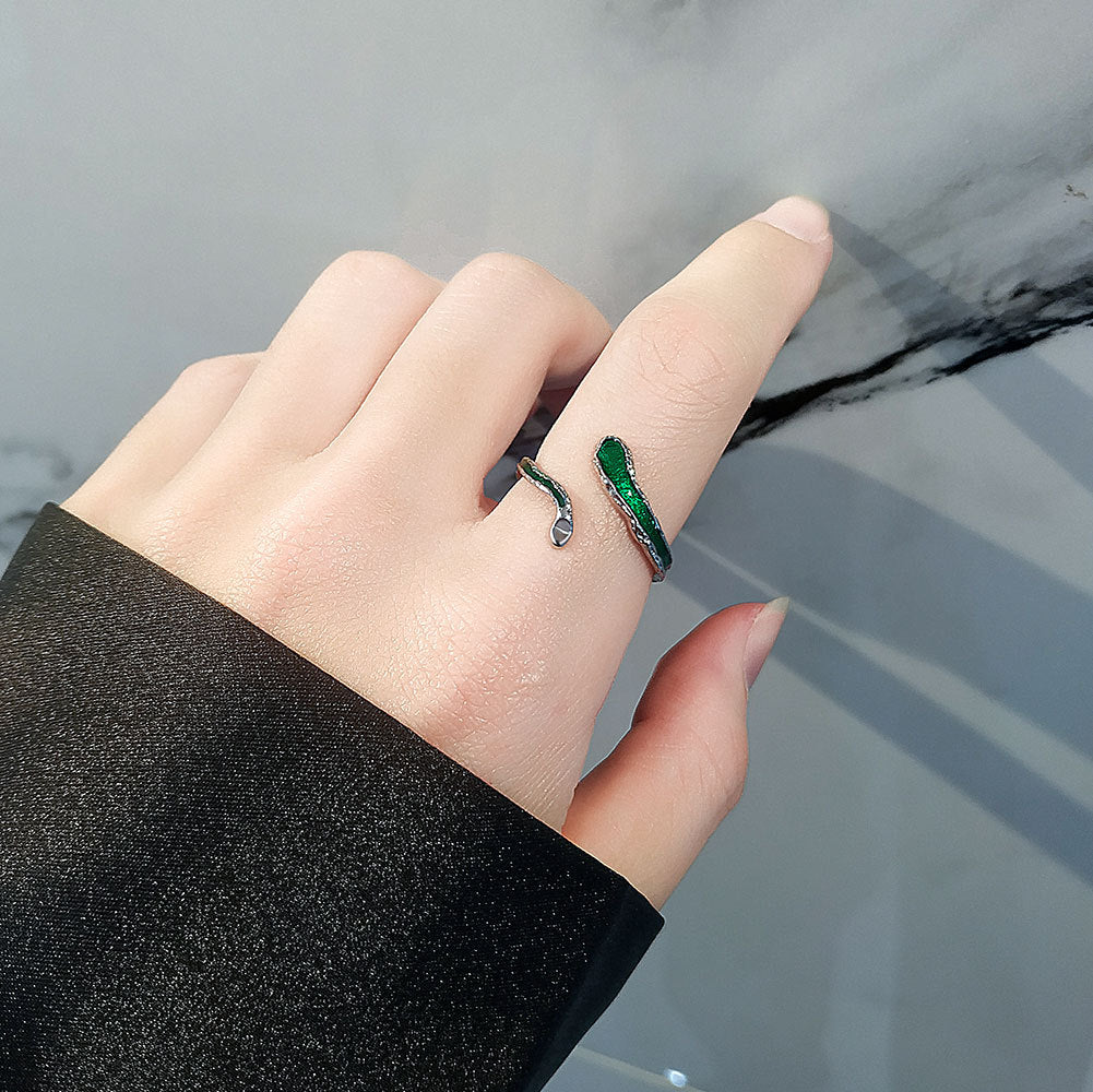 Ornament Personality Snake-shaped Open Design Sense Rings