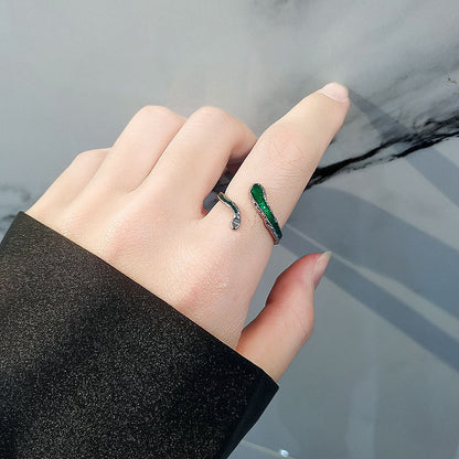 Ornament Personality Snake-shaped Open Design Sense Rings
