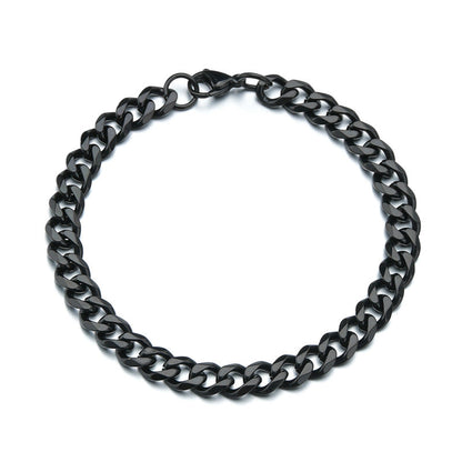 Grinding Six-sided Titanium Steel Personality Cuban Bracelets
