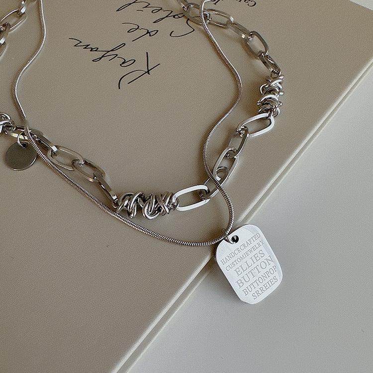 Women's Chain Letter Tag For Retro Personality And Minimalism Necklaces