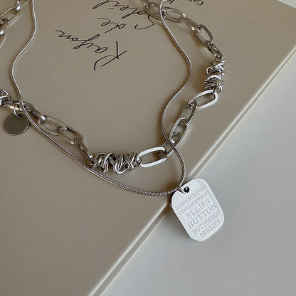 Women's Chain Letter Tag For Retro Personality And Minimalism Necklaces