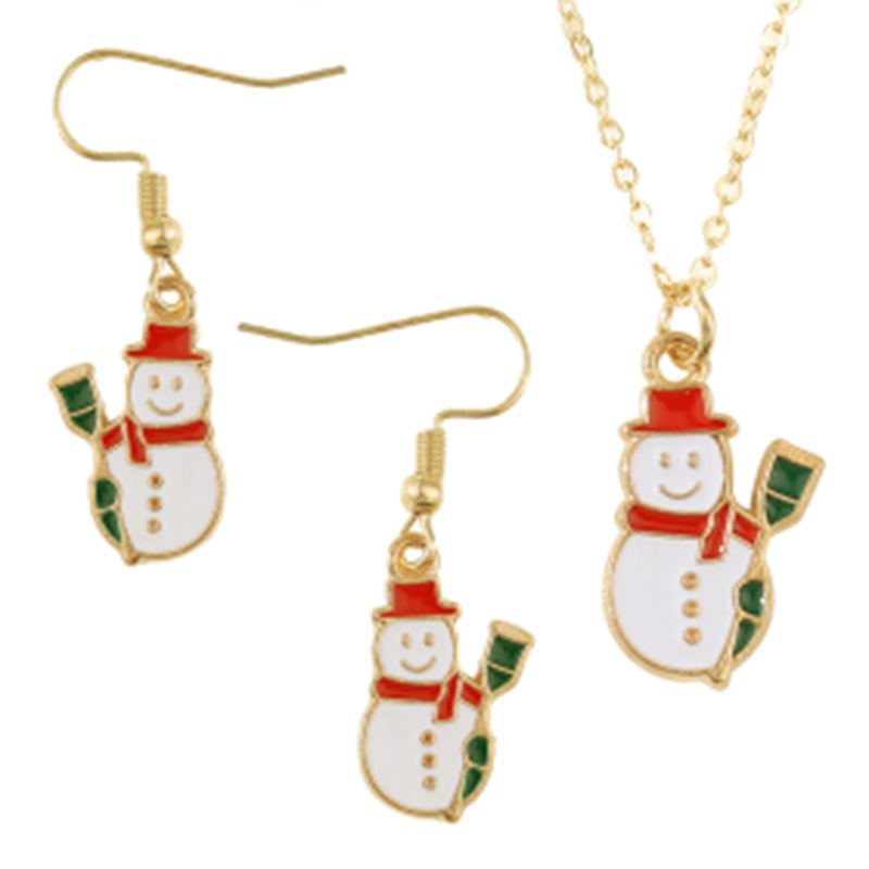 Fashion Christmas Holiday Simple Trend Santa Claus And Necklaces