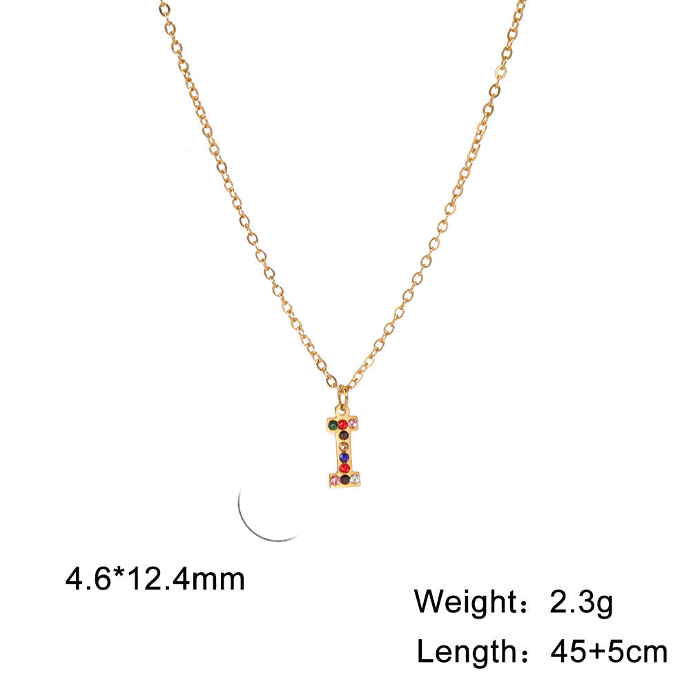 Titanium Steel Light Luxury And Simplicity Colorful Necklaces