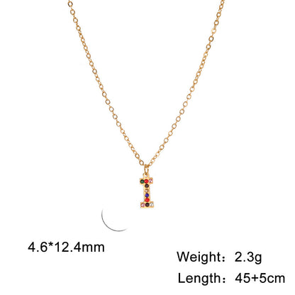 Titanium Steel Light Luxury And Simplicity Colorful Necklaces