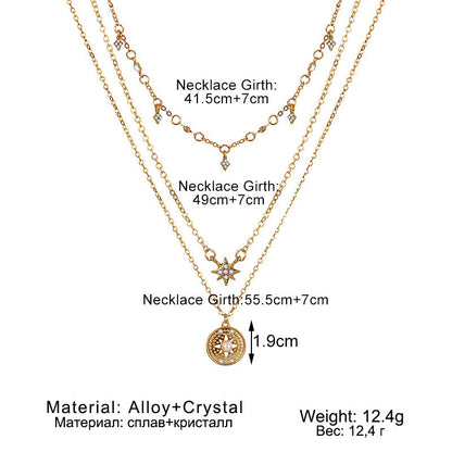 Women's Fashion Geometry Pattern Stars Snake Chain Necklaces