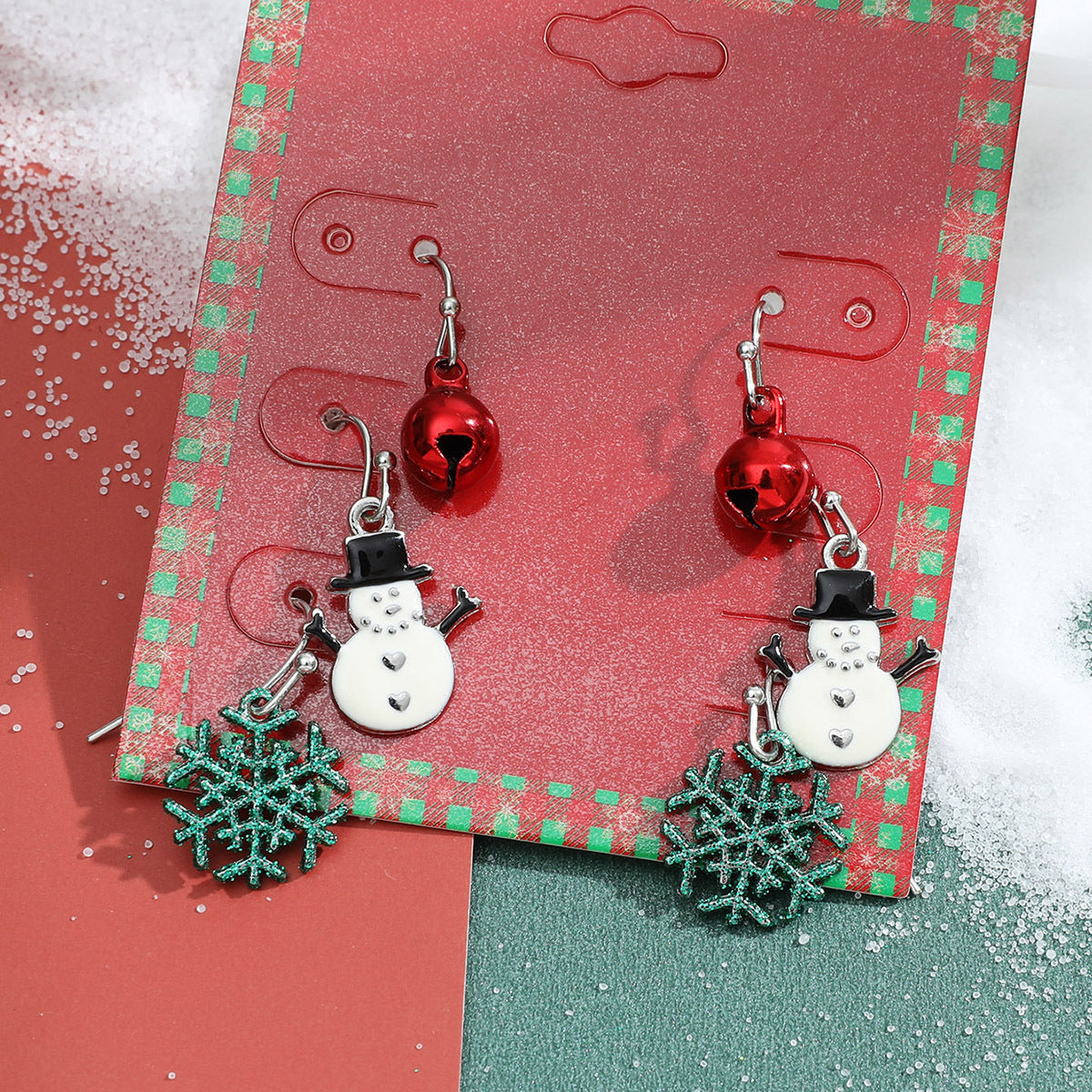 Cute Fashion Alloy Dripping Elk Snowflake Ear Earrings