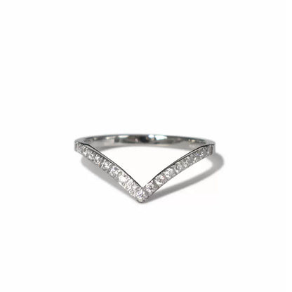 Women's Row Diamond Titanium Steel Design Advanced Rings