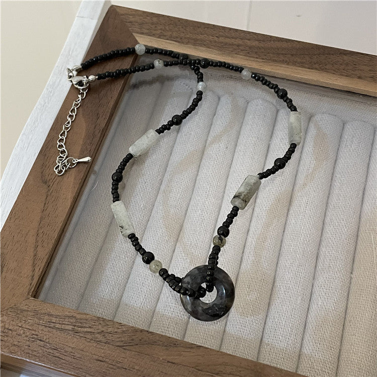 Beads Female Temperament Safety Buckle Pendant Vintage Beaded Necklaces