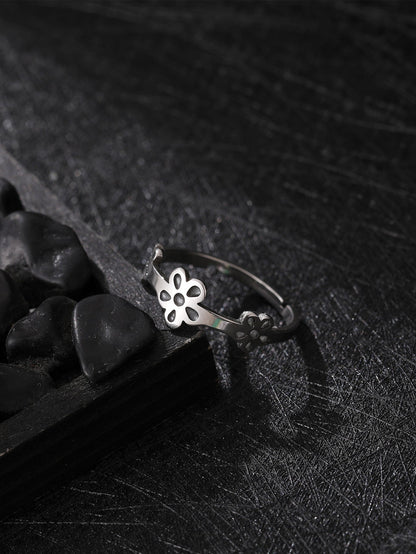 Cute Night Glow Ornament Fashion Geometric Stainless Steel Rings