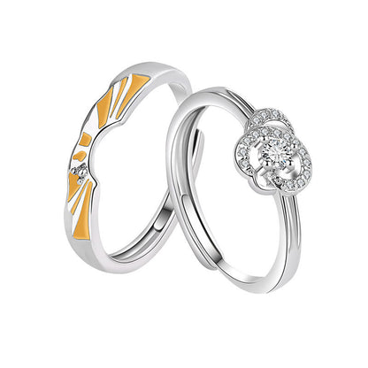And Camellia Couple Pair Of Sunshine Rings