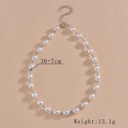 Pearls Female Personality Commuter Clavicle Chain Necklaces