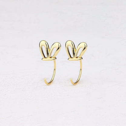 Children's Rabbit Ears Simple Cute Smart Hollow Mini Small Earrings