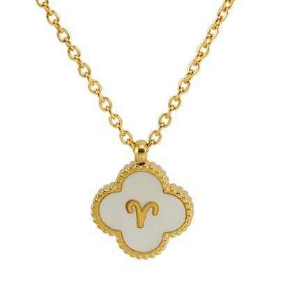 Titanium Steel Clover Shell Constellation Stainless Necklaces