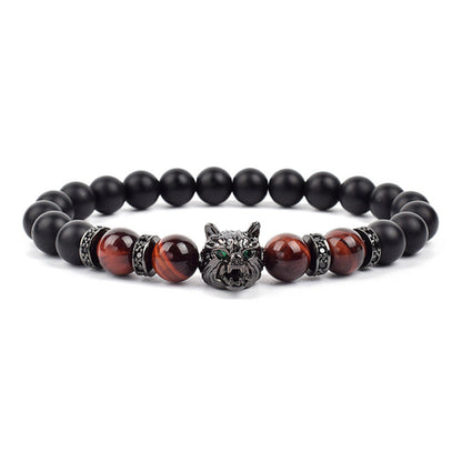 Men's Domineering Wolf Head Micro Inlaid Zircon Bracelets