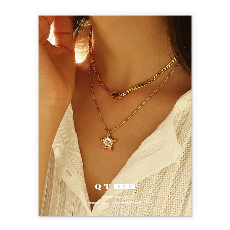 Brass Gold Plated French Vintage Style Niche Exquisite Fashion Necklaces