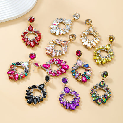 Women's Crystals Exaggerated Rhinestone Full Diamond Bohemian Earrings