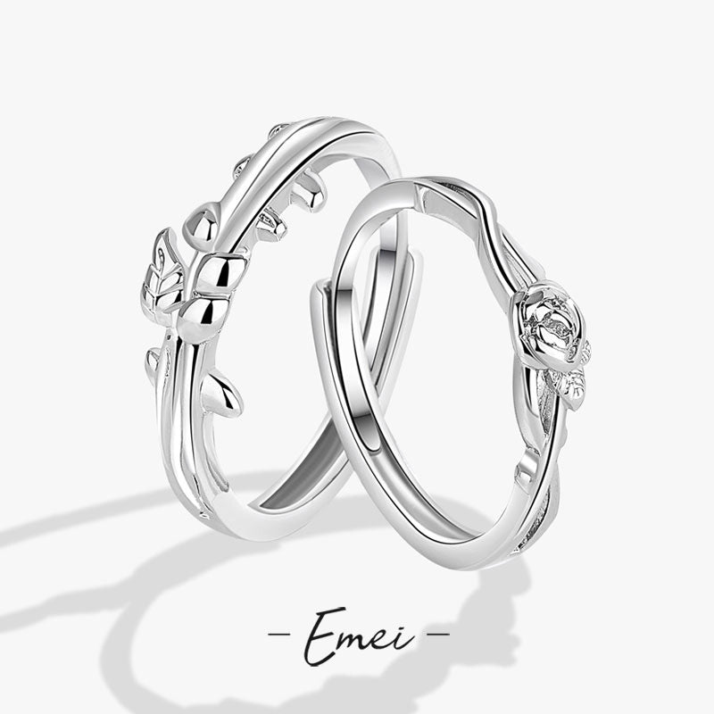 Rose Couple Female Male Niche Trendy Rings
