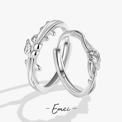 Rose Couple Female Male Niche Trendy Rings