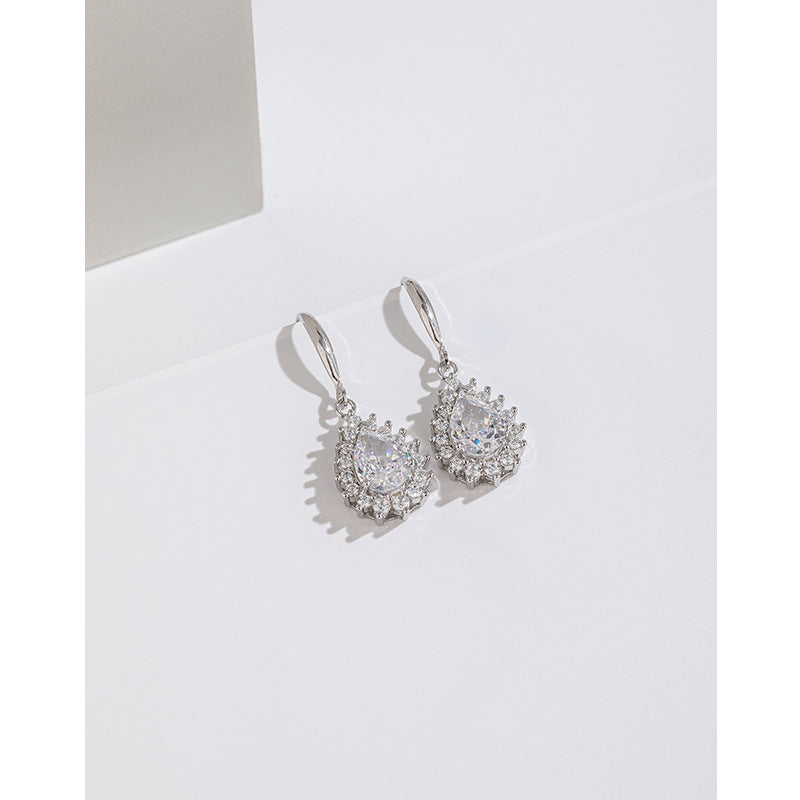 Women's Carbon Diamond Square For Niche Temperament Ice Earrings