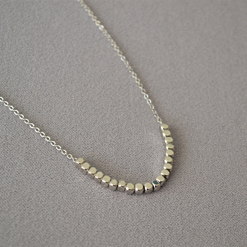 Stylish Good Texture Brass Gold-plated Carved Square Small Golden Necklaces